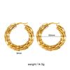 Trendy Exaggerated European Style 18K Gold-Plated Stainless Steel Mesh Hoop Earrings