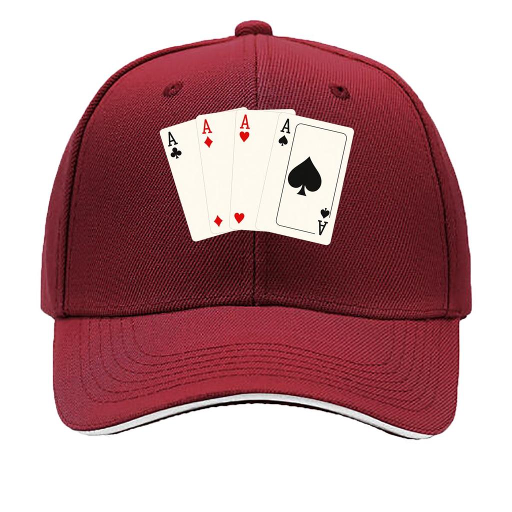 Four Aces Poker Card Fan Hip Hop Hat Fashion Outdoor Sports Sandwich Baseball Cap
