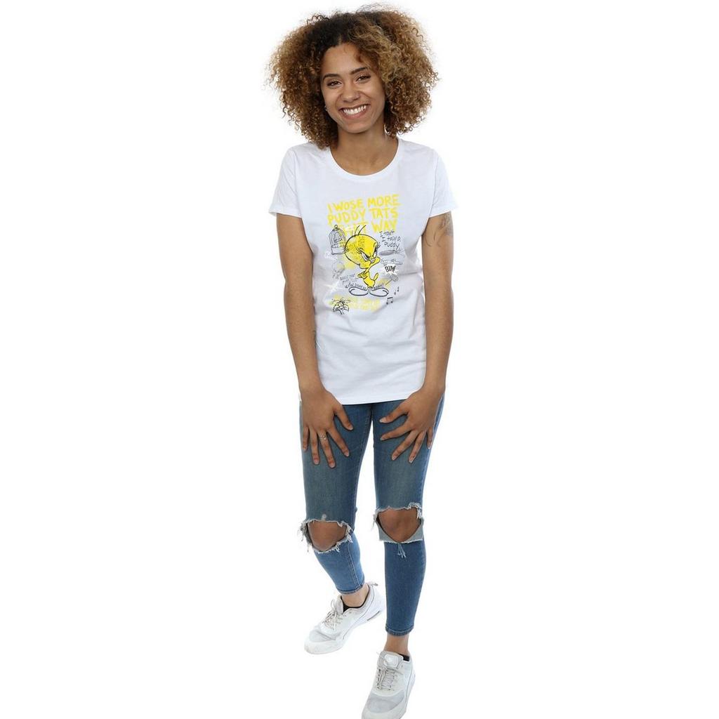 Looney Tunes Damen/Damen More Puddy Tats Tweety Baumwoll-T-Shirt