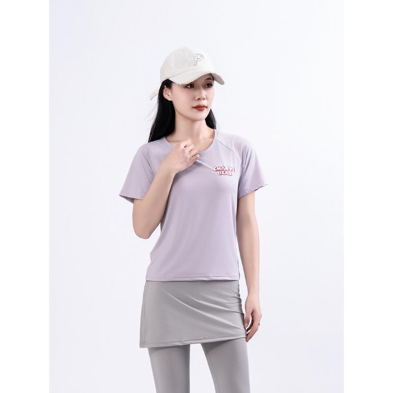 Round-neck Quick-drying Sports Short-sleeved T-shirt, Loose, Breathable, Slimming and Cool. New Spring and Summer Sun Protection T-shirt for Women