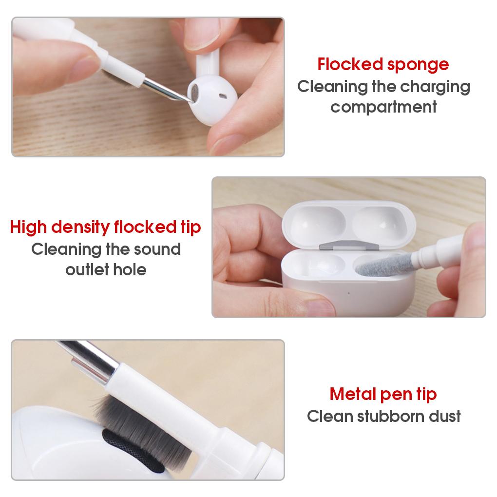 5-in-1 Multifunctional Keyboard Cleaning Brush Dust Remover Headphones Brushes Sweep Set Household Keycap Puller for Computer