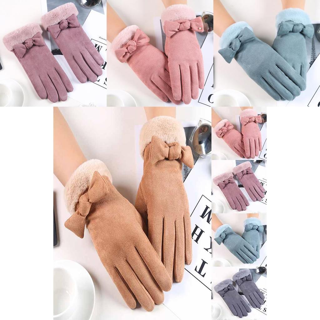 Luxurious Winter Warm Thick Soft Cashmere Touch Screen Gloves For Stylish Women Ladies