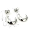 Silberfarbener Halbmond-Steckerohrring für Damen und Mädchen, Schmuck aus Edelstahl, 1 Paar