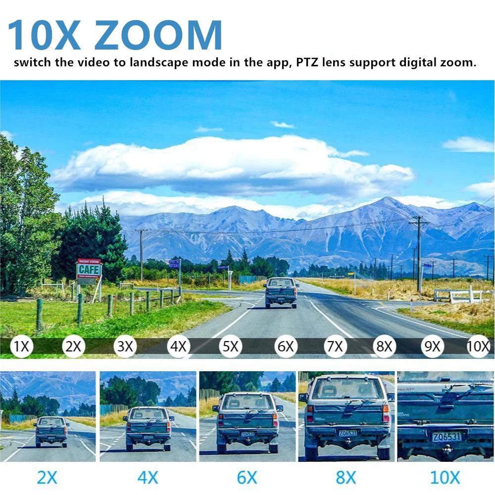 3-Lens Solar Camera, Outdoor Surveillance, WiFi, Floodlight Night Vision, Security Audio Camera, 16000mAh Battery CCTV