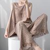 1011 new pajamas with chest pads women's summer sleeveless printing high-end loungewear anti-bumping cotton and silk suit thin
