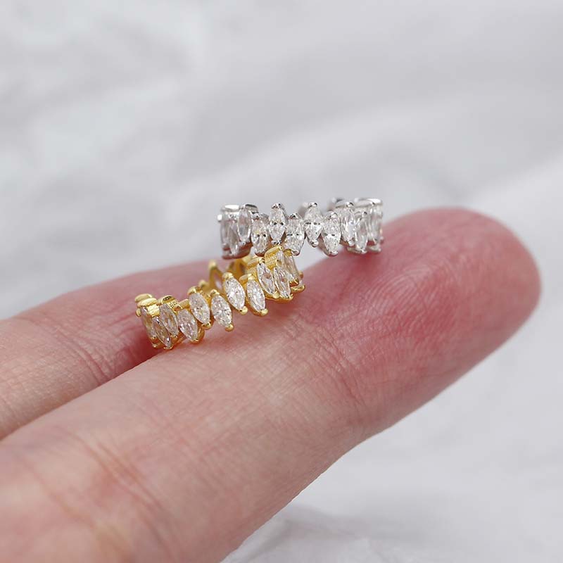 Fashion Zircon C-Shaped Ear Clip for Women Classic Gold Color Irregular No Piercing Ear Cuff Party Jewelry Gifts