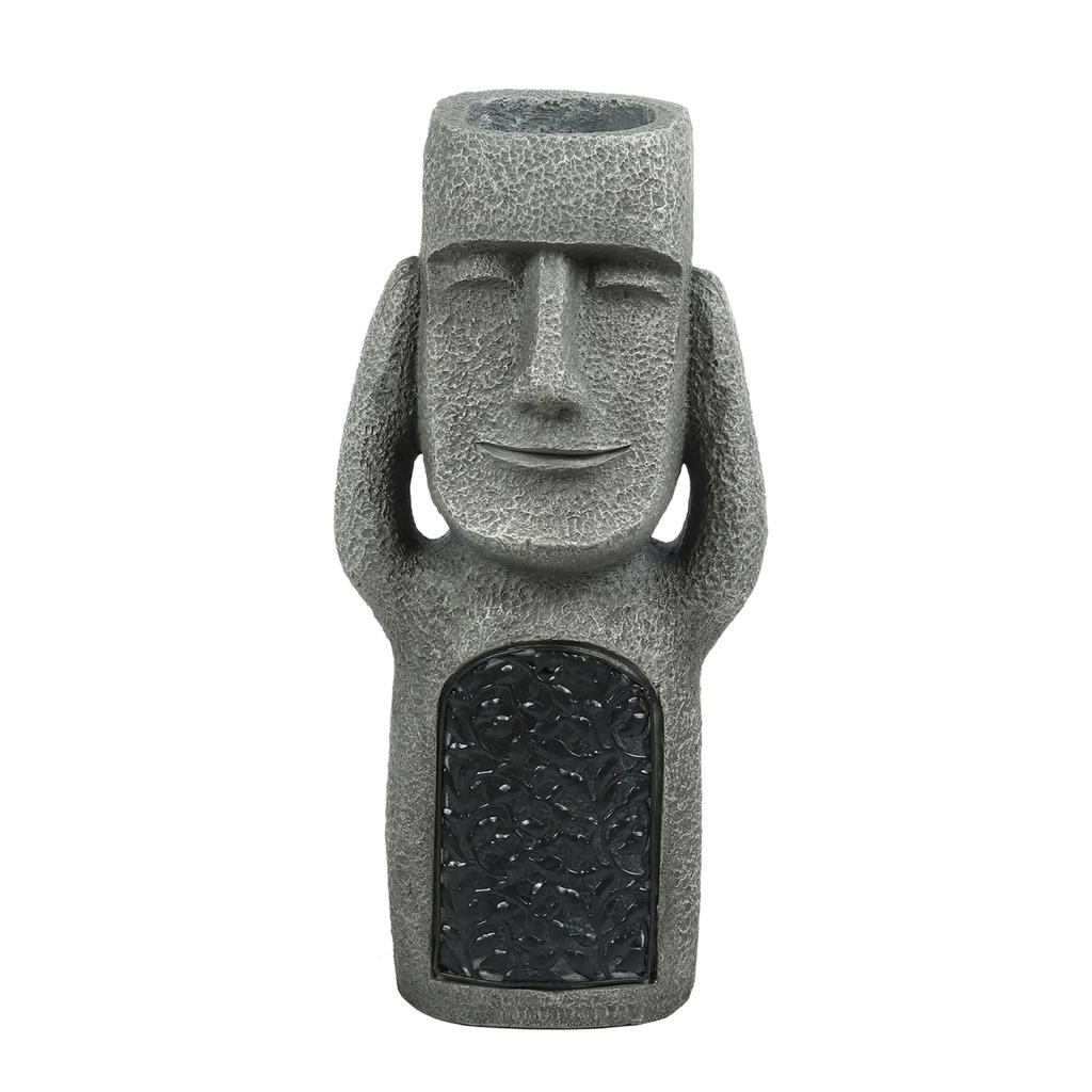 Vedi Senti Parla Male Statue dell'Isola di Pasqua da Giardino Scultura Creativa in Resina Decorazione da Esterno Vaso per la Casa Statua Decorazione Statuetta