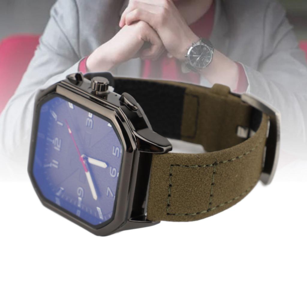 Men Watch Quartz Movement Leather Strap Stylish Retro Wristwatch for Indoor Outdoor Activities Daily Sports