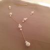 New, Long Y-shaped Zircon Fringed Pearl Necklace, Korean Ins Female Texture Cold Wind Collarbone Chain Female