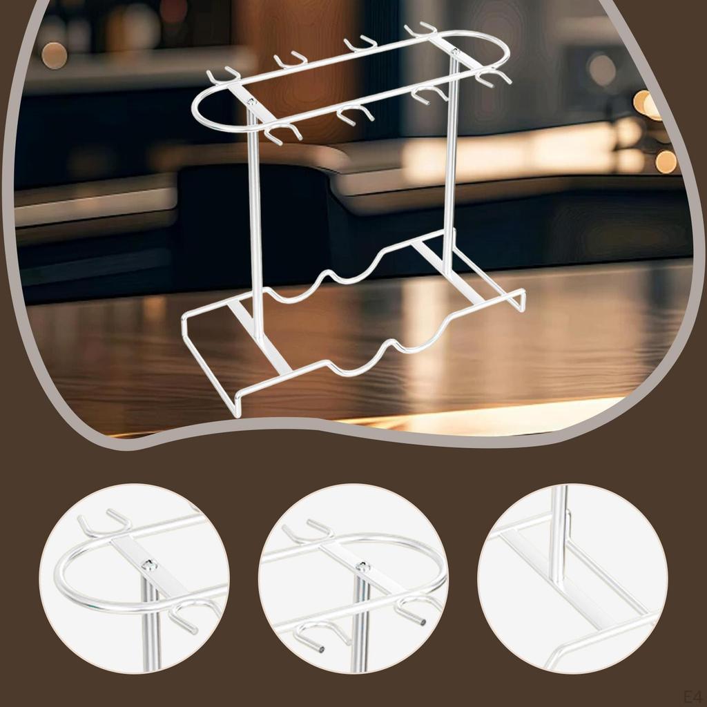 Countertop Glass Holder Organizer Tabletop Goblets Storage Rack for Kitchen Accessories