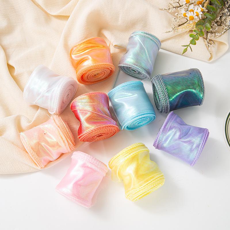 6cm Iridescent Fish Tail Ribbon for Cake Wraps, Bouquets, Gift Boxes, and DIY Projects.
