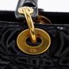 Dior Lady Dior Medium Handbag Canage Black Patent Leather Women Used