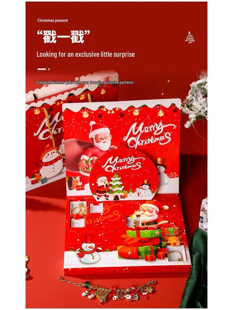 Christmas Joy Blind Box: 40-Piece Pop-It Bracelet Toy Set for Kids