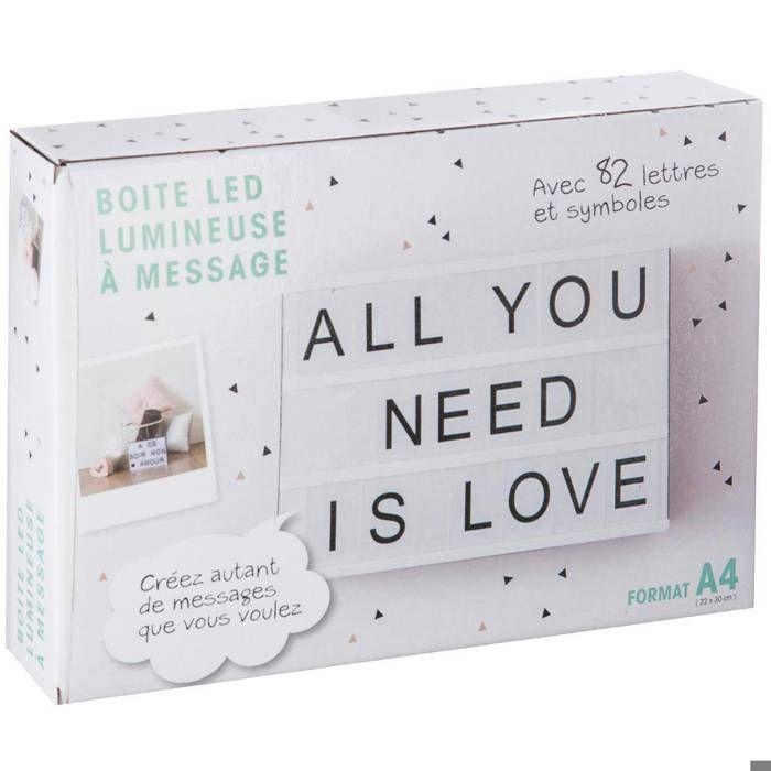 Boîte lumineuse à message Kira 30x22cm - Atmosphera createur d'interieur