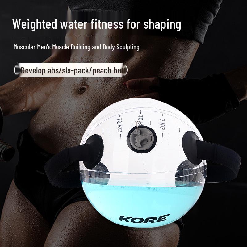 Transparent Water Ball: Inflatable, Weighted Fitness Ball with Handle for Exercise and Weightlifting