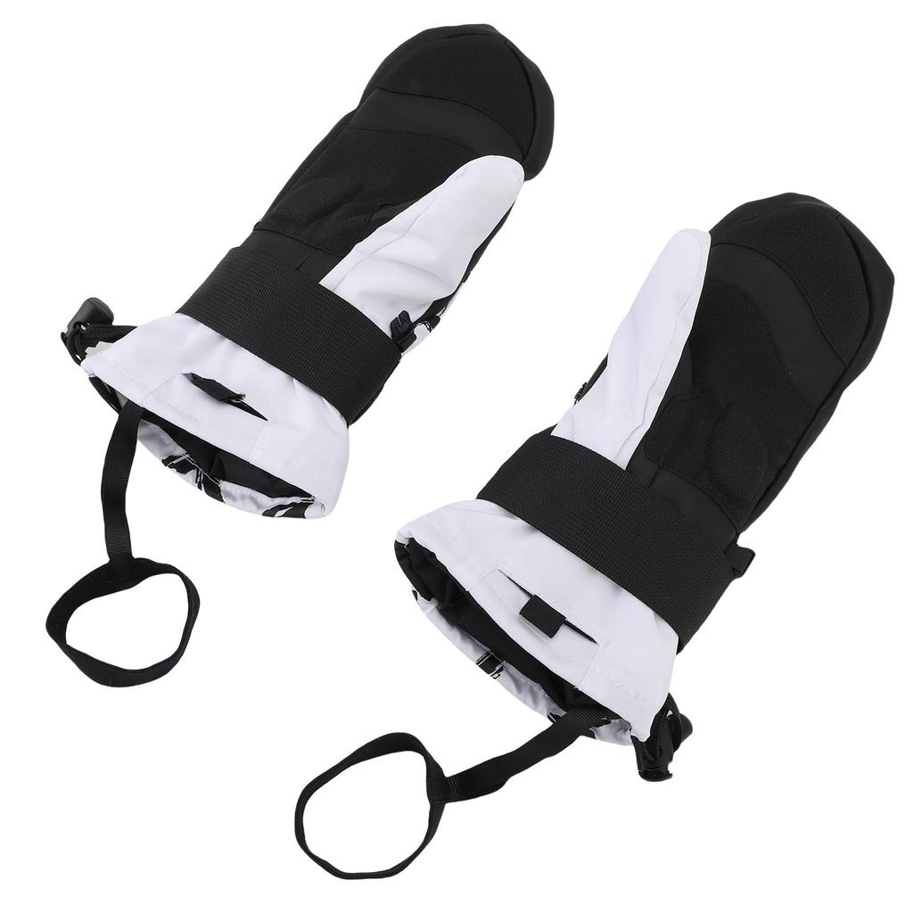 Rękawice narciarskie dla dzieci z ochraniaczami na nadgarstki, wodoodporne, wstrząsoodporne, ciepłe, pluszowe wnętrze, rękawice śnieżne dla dzieci na zimę