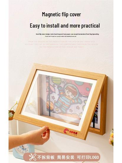 Kids' Artwork Display Frame: Magnetic, Easel-Mount for A4/A3 Paintings