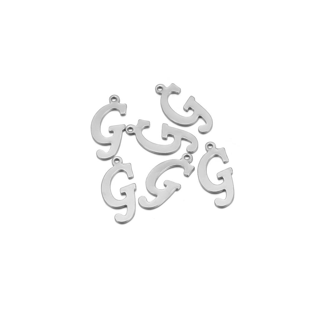 50pcs Stainless Steel Cursive Font 26 Letter Pendant Alphabet Charms Necklace Pendant DIY Jewelry Bracelet Making Earrings Craft