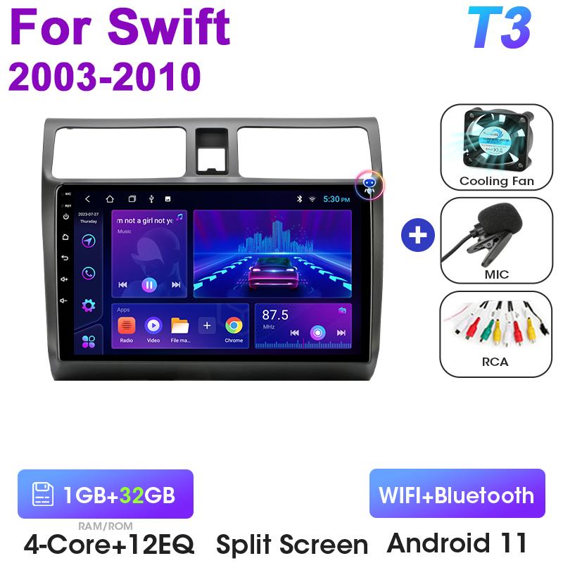 Android 12 Car Radio For Suzuki Swift 2003 - 2010 2 Din GPS Navigation Carplay Auto Stereo Intelligent Systems Smart Autoradio