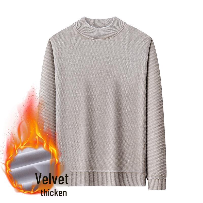 Men's Winter Half-High Collar Thick Mink Velvet Sweater