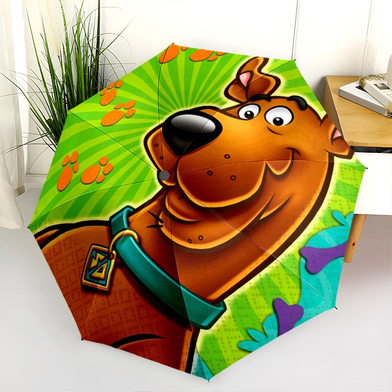 Scooby-Doo pattern, automatic folding umbrella, portable and foldable design, 8 ribs, a Christmas or birthday gift.