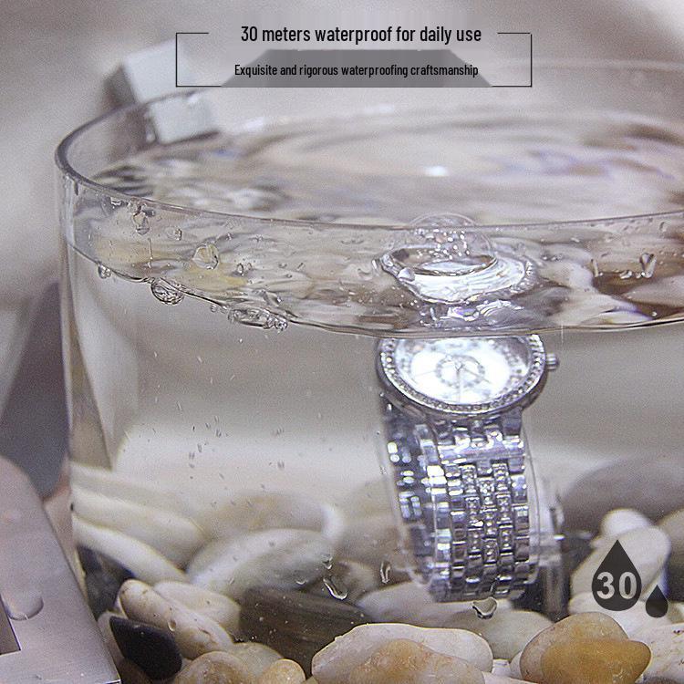 **Relógio de Pulso Bracelete Três Olhares BW Novo Prata Rosa Imitação Diamante**