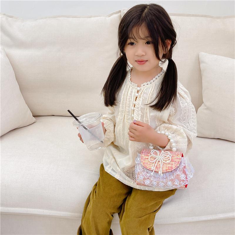 Stylish And Trendy Pearl Children's Handbag For Girls Modern Princess Fashionable Design