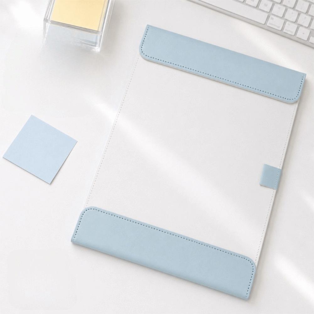 Magnetic Closure Leather Clipboard Contrast Color Clipboard Folder Writing Pad School Use