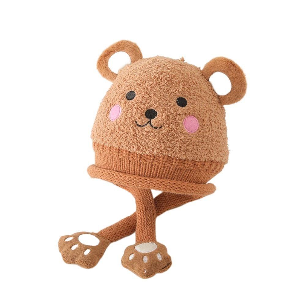 Pig Knitted Hat Bear Ear Protection Hat Cute Baby Plush Hat  Boy