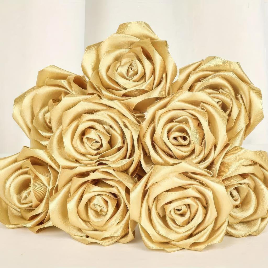 1 Pieces of Gold Ribbon, Luxurious Glossy Gift Packaging Ribbon, Suitable for Gift Packaging, Wedding, Birthday Decoration