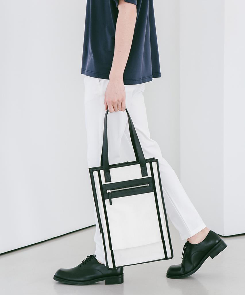 Sperone Cowhide Trimmed Canvas Tote Bag