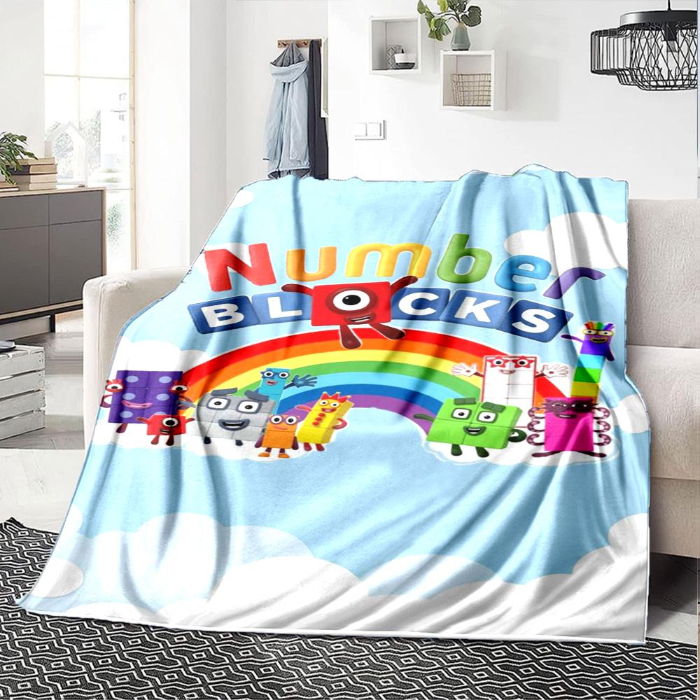 Coperta in Flanella Stampata Numberblocks Alta Qualità Calda Confortevole Coperta per Tutte le Stagioni Perfetta per Regali Decorazione Casa