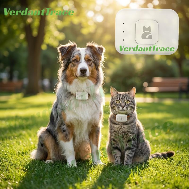 VerdantTrace VTG2 4G GPS Pet Tracker Waterproof Dog Cat Anti-Lost Locator Collar Find Device Light Sound Search No Subscription