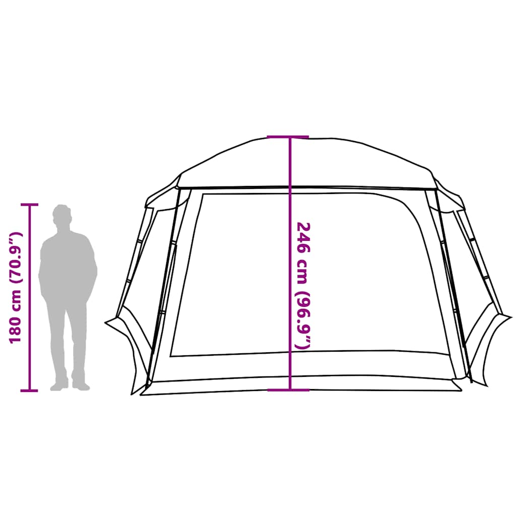 Pool Tent with Removable Canopy and Mesh Walls Sea Green 618 x 532 cm