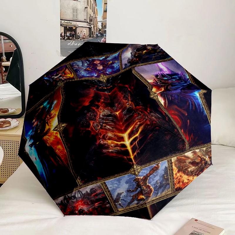 Game Warcraft Darkness Warrior Umbrella 8-Frame for Travel, camping, Casual Lightweight Portable Umbrella, Essential for every family Holidays Gift