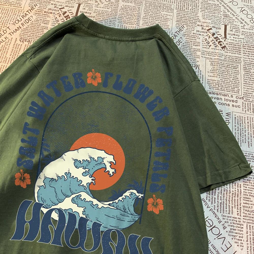 Beautiful Salt Water Petals Patterns T-Shirts Men Casual Tee Clothes Clothes Comfortable Sweat Summer Tops Vintage Loose Tshirt
