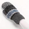 1 Pair of Men's Winter Plush Thick Warm Mittens Couple Cycling Cold-proof Knitted Gloves