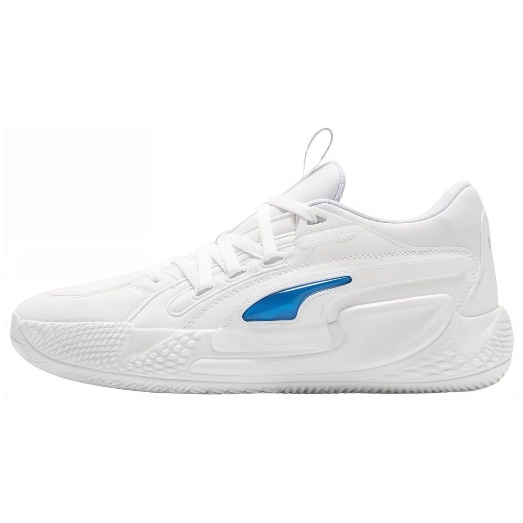 Puma Court Rider Fashion Versatile Non-Slip Durable Breathable Low-Top Basketball Shoes Men Sneaker White Blue 378051-03