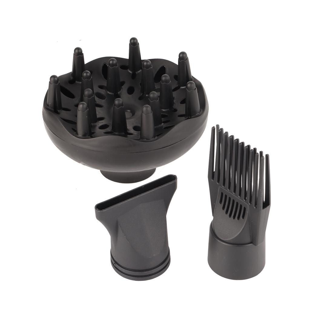 Hair Dryer Diffuser Nozzle Set Plastic Hair Dryer Attachment Dryer Nozzle Comb 3Pcs Set