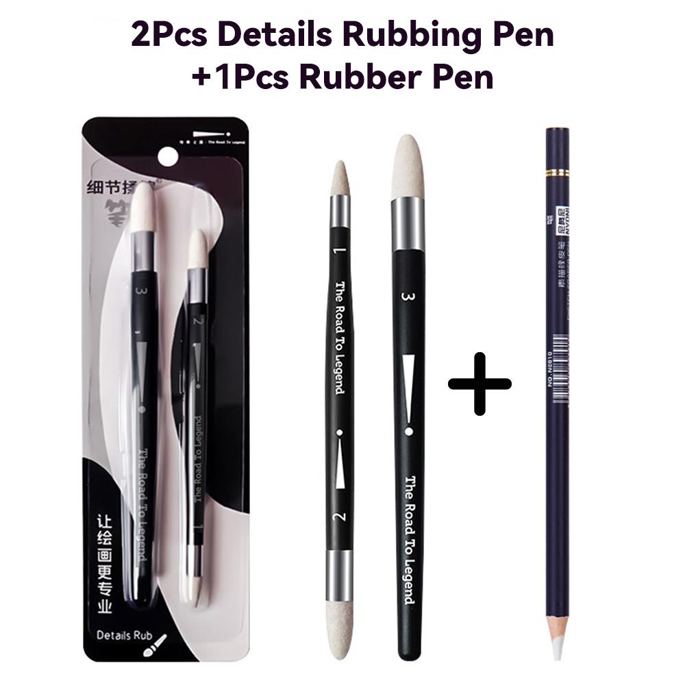 Sketch Pen Brush Artist Blending Pen Washable Rubbing Sponge Wipe Clean Tool Set Reusable Drawing Processing Rendering Eraser