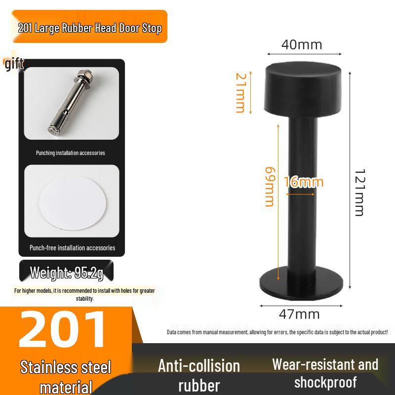 Stainless Steel Wall/Floor Mount Anti-Collision Door Stopper with Thickened Base