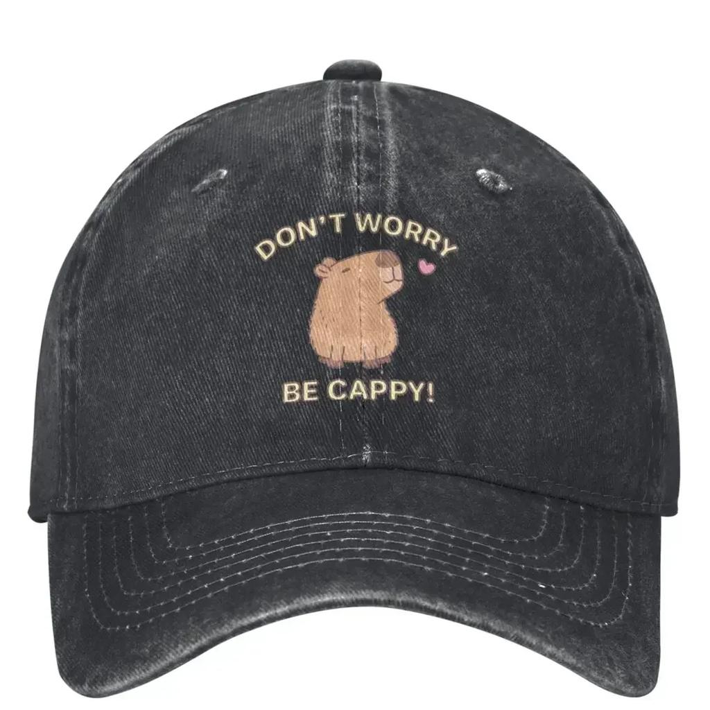 Funny Dont Worry Be Cappy Baseball Cap Happy Capybara Streetwear Men Adult Hip Hop Hats Outdoor Sport Baseball Caps Gift Idea