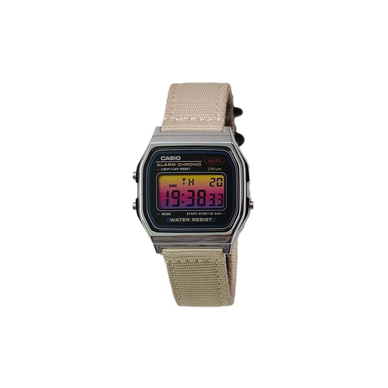 Casio Özelleştirilmiş saat değiştirilmiş seri çeşitli renkli aynalar gümüş reçine kasa klasik retro küçük kare saat Kuvars ny F-91WM-7A