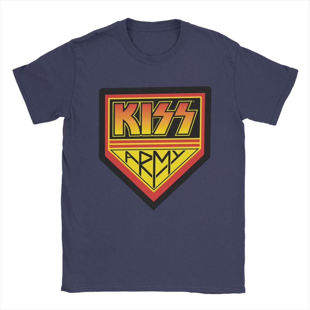 Men T-Shirts Kiss Army Logo Casual Cotton Tee Shirt Short Sleeve Rock Brand T Shirts Round Collar Tops Gift Idea