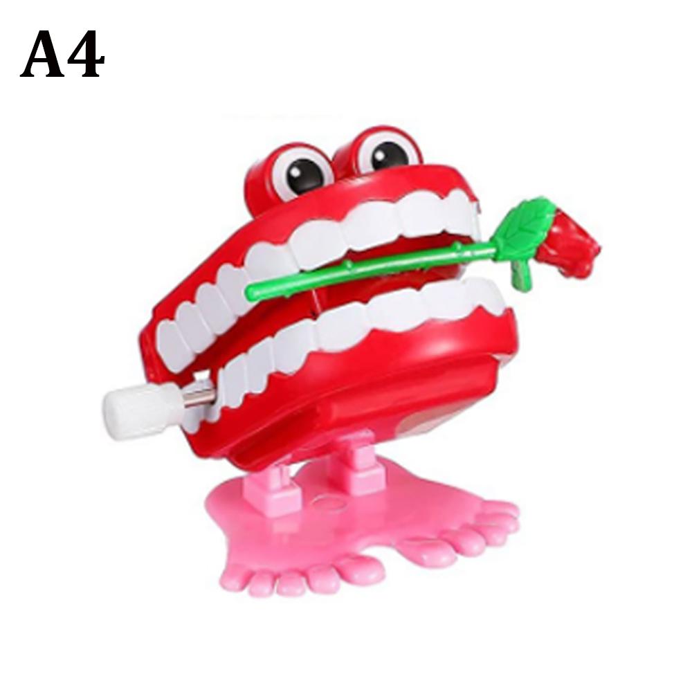 Dental Gift Teeth Shape Clockwork Toy with Chain String Up Jumping Walking Mouth Toys Kids Birthday Party Halloween Gift