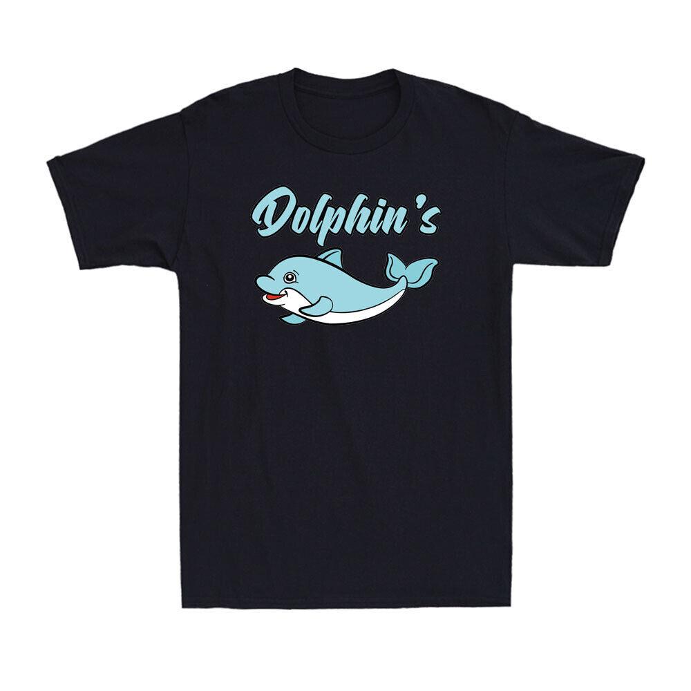 Dolphin s Funny Cute Blue Dolphin Graphic Dolphins Are Mammals Men s T-Shirt L