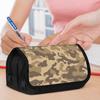 Double Layer Pencil Case with Vibrant Brown-Tan Camo Design, Durable Fabric Zipper Closure Pouch - Portable Organizer for School, Office & Gaming Acce