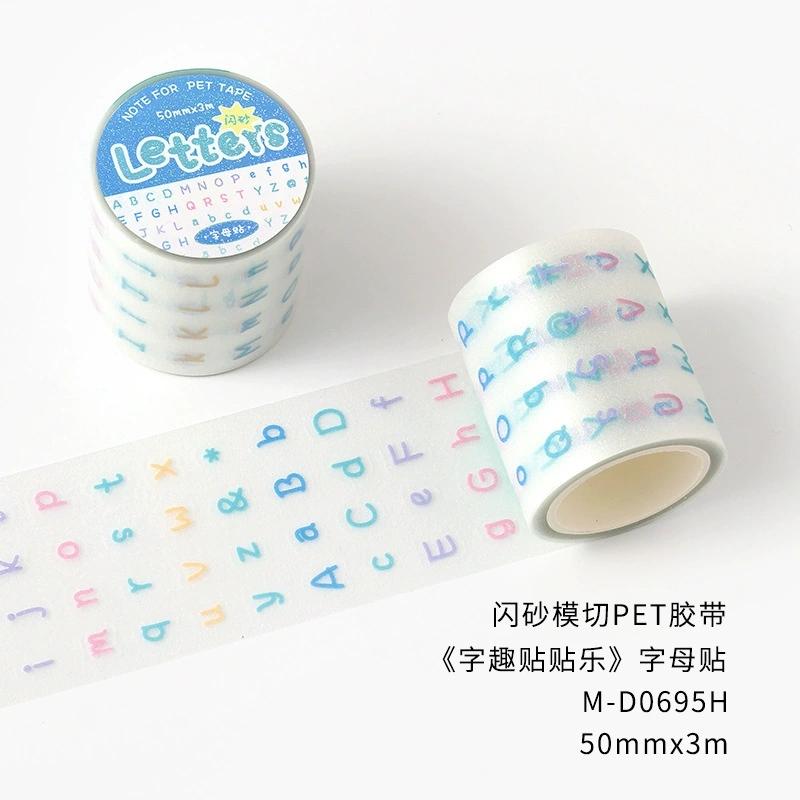MINKYS English Letter Decorative Tape Sticker Scrapbook Journal DIY Tape Schoool Stationery