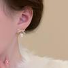 2026 Trendy Light Luxury Diamond Bow Pearl Stud Earrings