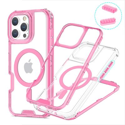 Three-in-one Magnetic Phone Case for IP16pro 16 Pro Max Second Generation Colorful PC